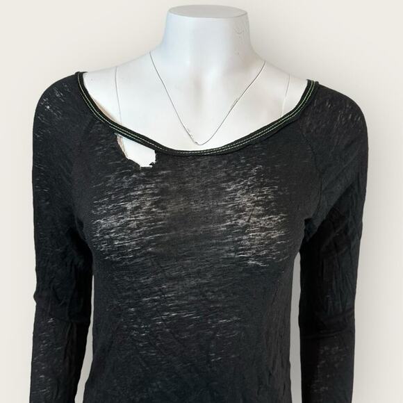 NWT | Chaser | Deconstructed Scoop Back Linen Jersey | Black | Medium - Picture 5 of 14